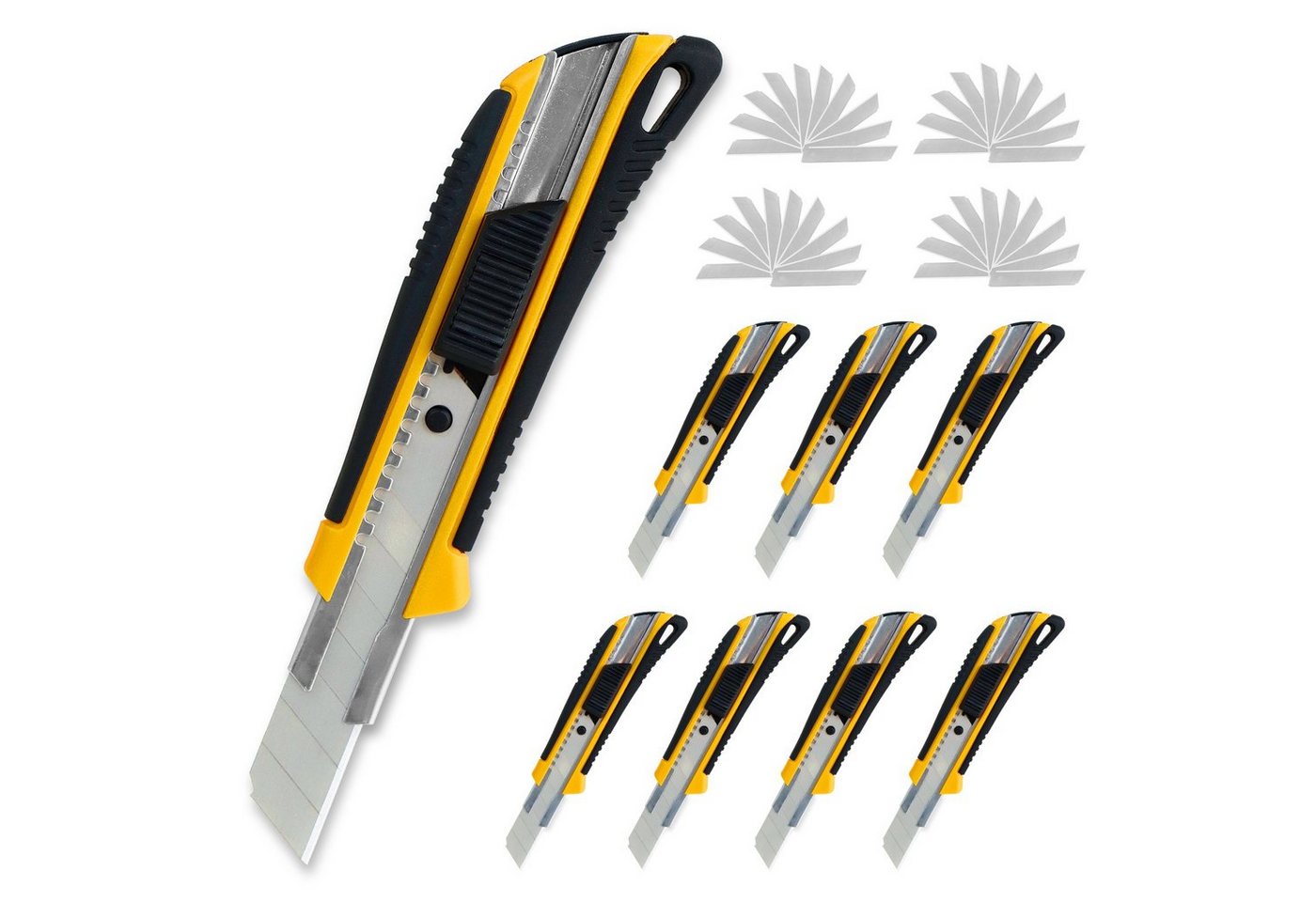 CCLIFE Montagewerkzeug Cuttermesser Kartonmesser mit Ersatzklingen, (8-tlg) von CCLIFE