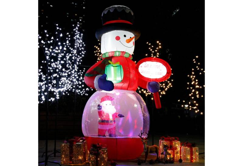 CCLIFE Schneemann Led selbstschneiender Schneemann mit Schneefall Beleuchtet Aufblasbar von CCLIFE