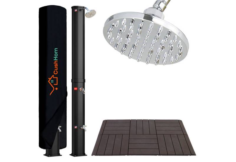 CCLIFE Solardusche Gartendusche Solardusche mit Bodenplatte Schutzhaube von CCLIFE