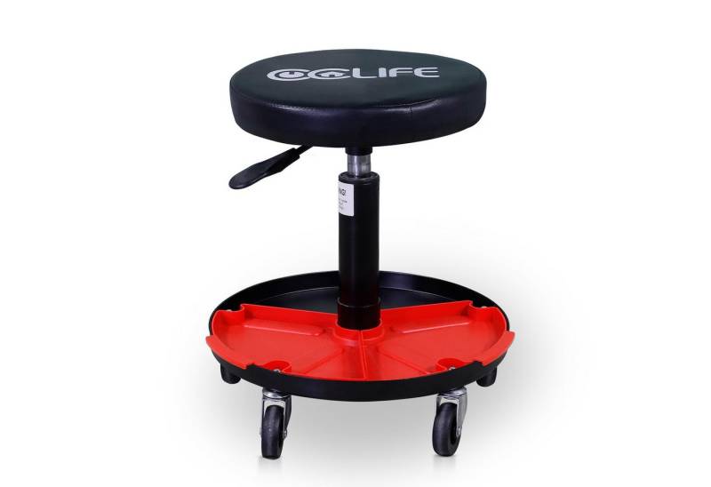 CCLIFE Transportroller Werkstatthocker Rollhocker mit 2 Ablagen, Höhenverstellbar 38-50 cm CCLIFE Transportroller Werkstatthocker Rollhocker mit 2 Ablagen, Höhenverstellbar 38-50 cm von CCLIFE