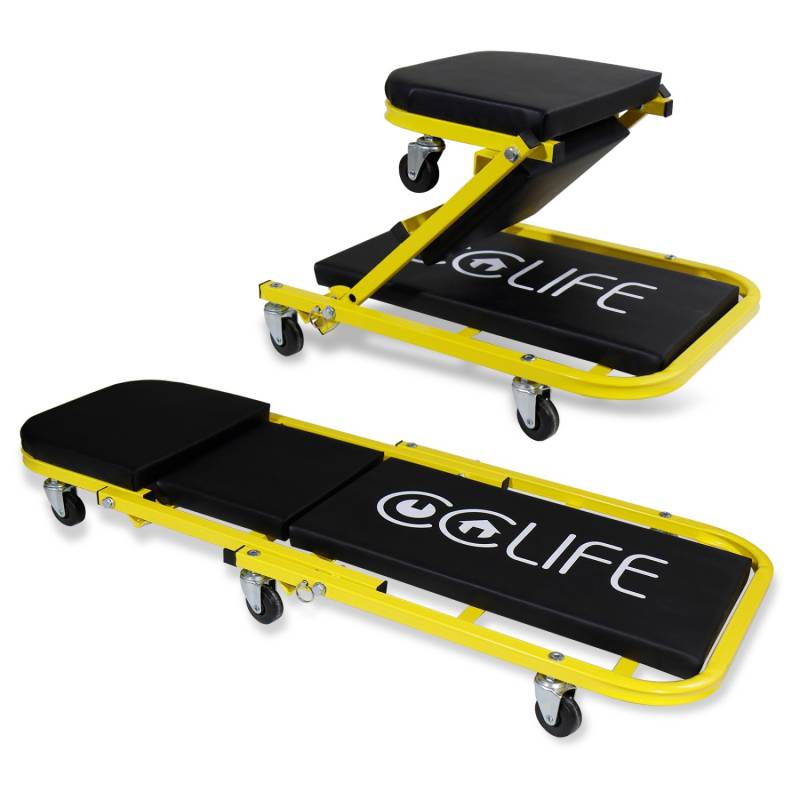 CCLIFE Werkstatt Rollbrett Montagerollbrett 2in1 KFZ Werkstatthocker Montageliege bis 150kg Rollsitz mit 6 CCLIFE Werkstatt Rollbrett Montagerollbrett 2in1 KFZ Werkstatthocker Montageliege bis 150kg Rollsitz mit 6 von CCLIFE