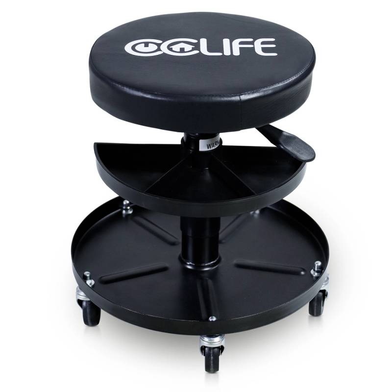 CCLIFE Werkstatthocker Mit Rollen Höhenverstellbar Werkstattstuhl Werkstatt Rollhocker 380-500mm 2 Ablagen 150kg CCLIFE Werkstatthocker Mit Rollen Höhenverstellbar Werkstattstuhl Werkstatt Rollhocker 380-500mm 2 Ablagen 150kg von CCLIFE