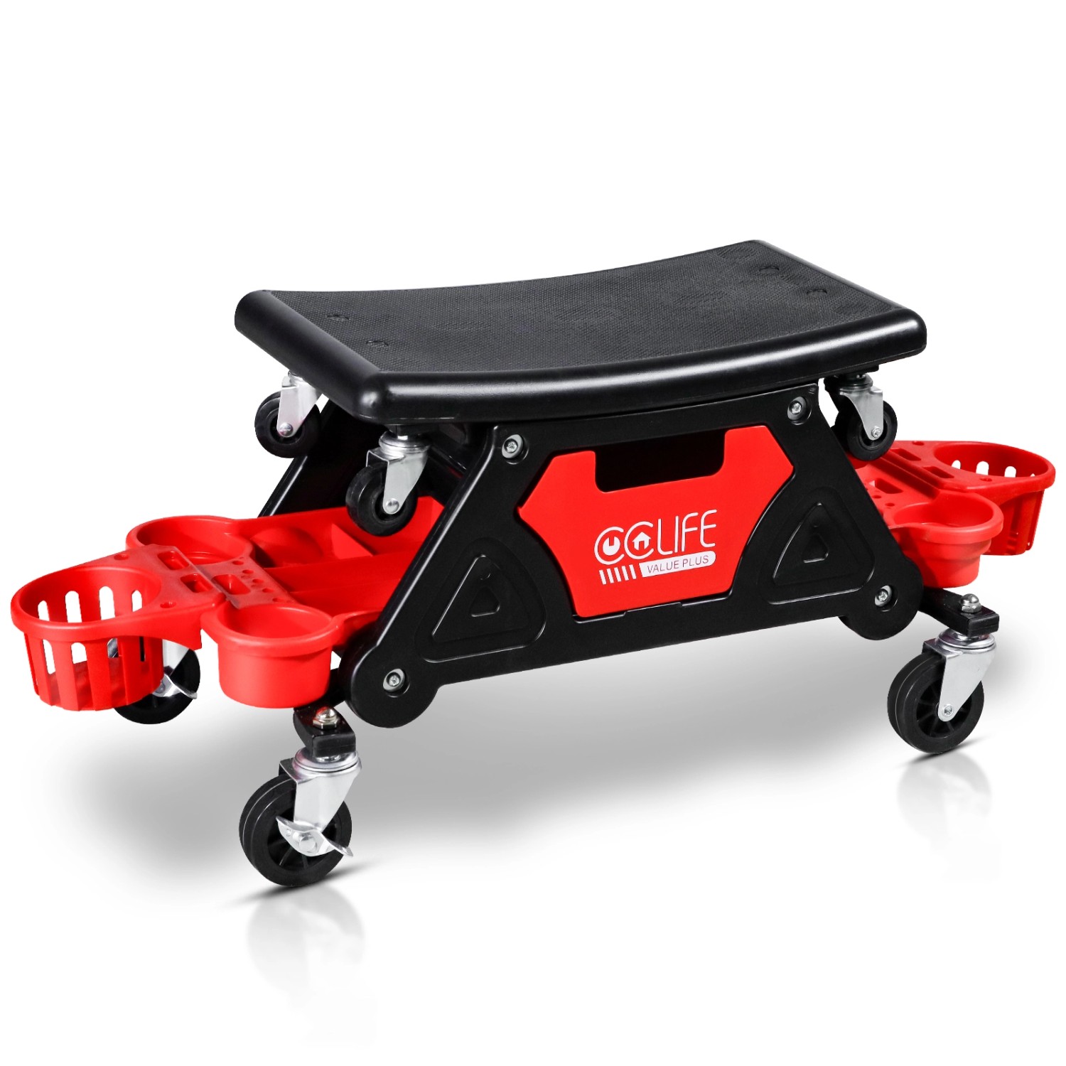 CCLIFE Werkstatthocker Werkstatt Rollsitz 86x32x33cm Tragfähigkeit 180 kg Garagenhocker mit Ablagen und Abnehmbarer Sitzfläche CCLIFE Werkstatthocker Werkstatt Rollsitz 86x32x33cm Tragfähigkeit 180 kg Garagenhocker mit Ablagen und Abnehmbarer Sitzfläche von CCLIFE