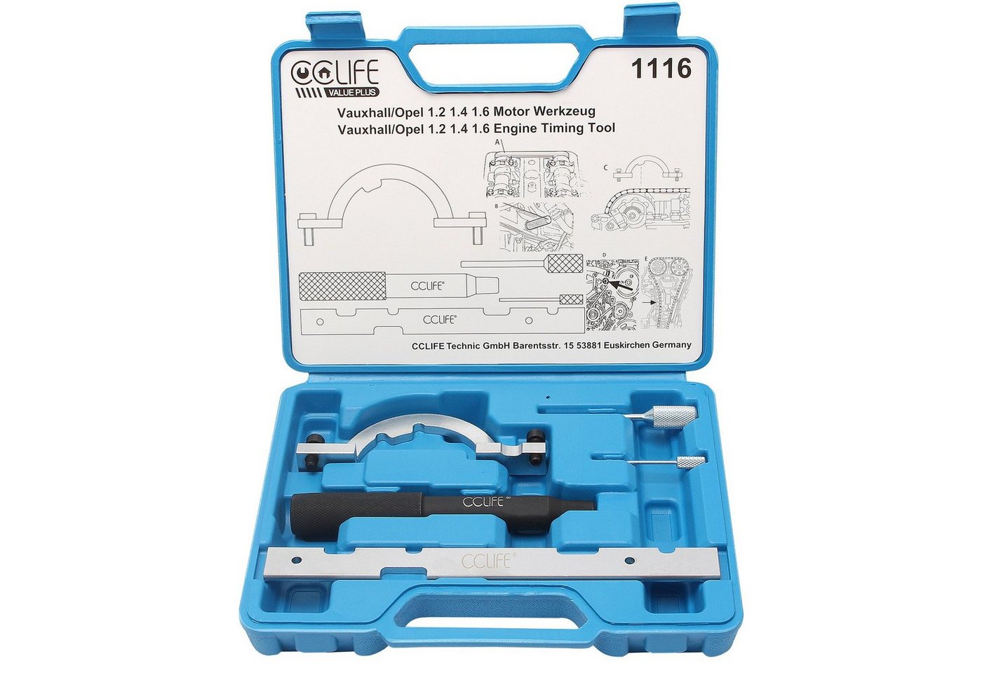 CCLIFE Montagewerkzeug Motor Einstellwerkzeug Steuerkette Arretierung Benzin Werkzeug Opel, (Set, 5-tlg) von CCLIFE
