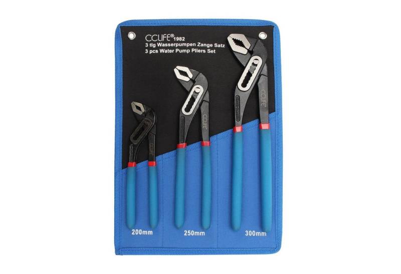 CCLIFE Zangenset 3tlg Wasserpumpenzangen Satz, 200 250 300 mm, Rutschhemmend von CCLIFE