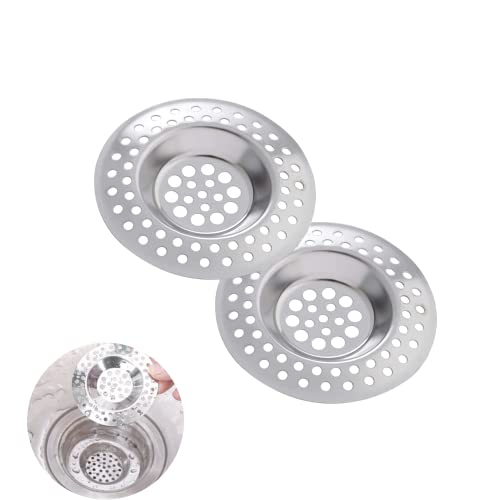 2 Stück Abflusssieb Edelstahl, Abfluss Sieb, Spüle Filter Sieb, Haarsieb Dusche, Waschbecken Sieb, Spülbeckensieb, Abflusssieb Siebe für Dusche,Badewanne, Küche, 2.7 "/ 7.0 cm von CCLKHY