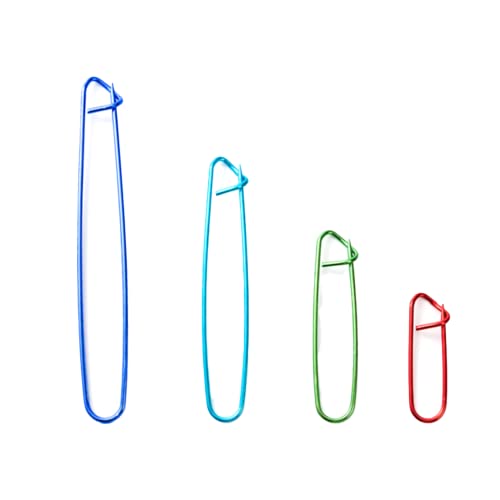 Maschenhalter groß, 4 Größen Aluminium Häkeln Stricknadel, Maschenhalter Set, Maschenhalter Stricken,Bunte Sicherheitsnadeln, für DIY, Stricknadel von CCLKHY