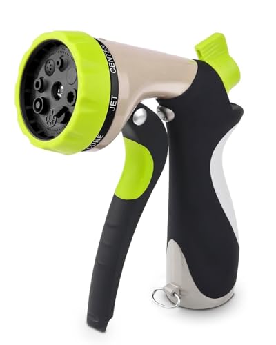CCN Gartenbrause, Metall Hochdruck Garten Handbrause, 8-Funktionen Spritzdüse, Einstellbarer Wasserdurchfluss Garten Spritzpistolen Bewässerungspistole für Garten Bewässerung Autowaschen, Gelb CCN Gartenbrause, Metall Hochdruck Garten Handbrause, 8-Funktionen Spritzdüse, Einstellbarer Wasserdurchfluss Garten Spritzpistolen Bewässerungspistole für Garten Bewässerung Autowaschen, Gelb von CCN