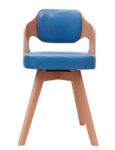 CCNGDS Fußhocker mit Holzsitz, Ottomane, Pouf, quadratischer Stuhl, Fußhocker mit Lederbezug und gepolstertem Kissen, für Küche, Esszimmer, Wohnzimmer, Schlafzimmer, brauner Stuhl (blau) von CCNGDS