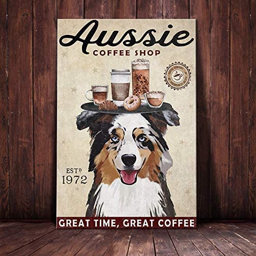 CCPARTON Aluminiumschild "Aussie Shepherd Dog", Vintage- und Retro-Aluminiumschild für Zuhause und Café, 20,3 x 30,5 cm CCPARTON Aluminiumschild "Aussie Shepherd Dog", Vintage- und Retro-Aluminiumschild für Zuhause und Café, 20,3 x 30,5 cm von CCPARTON