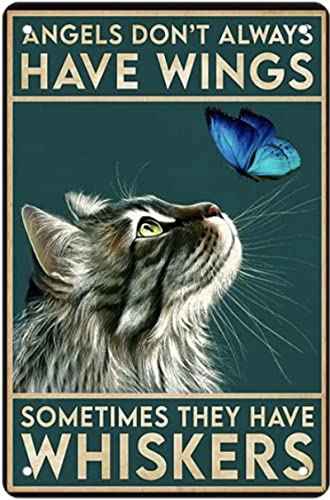 CCPARTON Vintage-Blechschild mit Aufschrift "Angels Have Whiskers Not Wings", 20,3 x 30,5 cm CCPARTON Vintage-Blechschild mit Aufschrift "Angels Have Whiskers Not Wings", 20,3 x 30,5 cm von CCPARTON