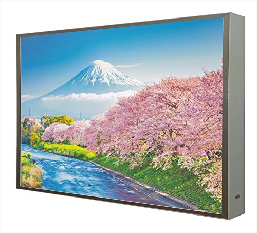 Bild mit Rahmen aus Holz, weiß lackiert mit Hintergrundbeleuchtung Fuji von CCRETROILUMINADOS
