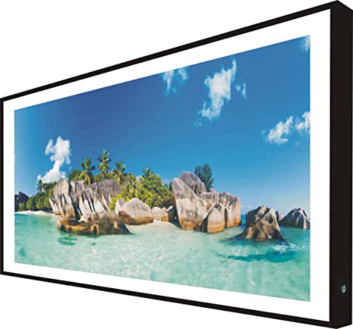 CCRETROILUMINADOS Bild mit Holzrahmen, schwarz lackiert, mit LED-Licht, paradisiaca Strand von CCRETROILUMINADOS