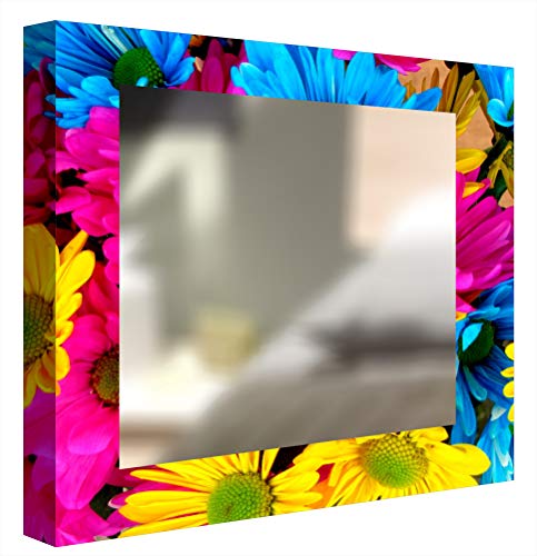 CCRETROILUMINADOS Ccretroiluminado Margaritas Badezimmerspiegel mit Licht, Methacrylat, Mehrfarbig, 60 x 60 cm von CCRETROILUMINADOS