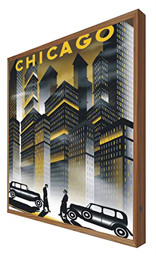 CCRETROILUMINADOS Chicago Vintage-Schild, beleuchtet, LED-Licht, Reise-Serie von CCRETROILUMINADOS