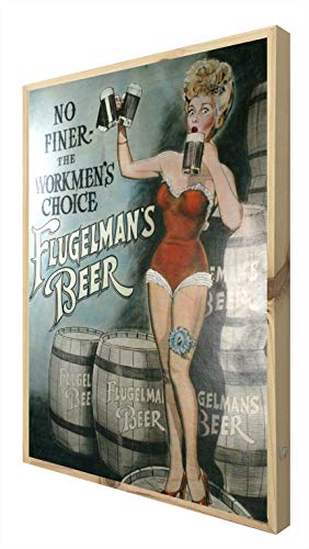 CCRETROILUMINADOS Flugelman's Beer Holzschild mit LED-Licht, Methacrylat, Mehrfarbig, 80 x 60 cm von CCRETROILUMINADOS