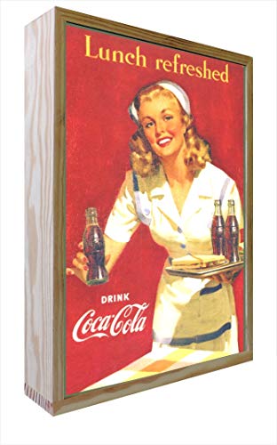 CCRETROILUMINADOS Vintage-Schild mit LED-Licht Coca-Cola Luch Refreshed von CCRETROILUMINADOS