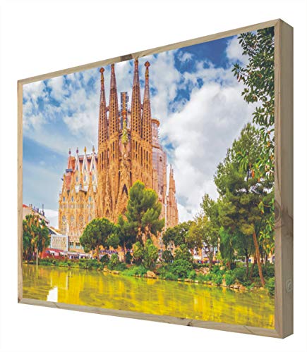 CCRETROILUMINADOS Vintage beleuchtetes Schild mit LED-Licht Heilige Familie Barcelona von CCRETROILUMINADOS