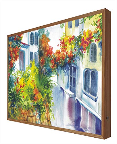 Holzschild mit Hintergrundbeleuchtung, Aussicht aus dem Fenster von CCRETROILUMINADOS