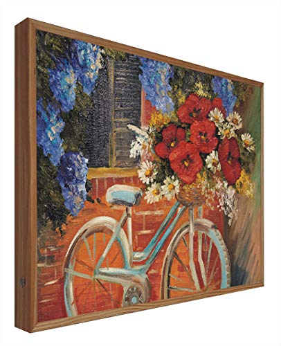 Holzschild mit Hintergrundbeleuchtung, Fahrrad mit Blumen von CCRETROILUMINADOS