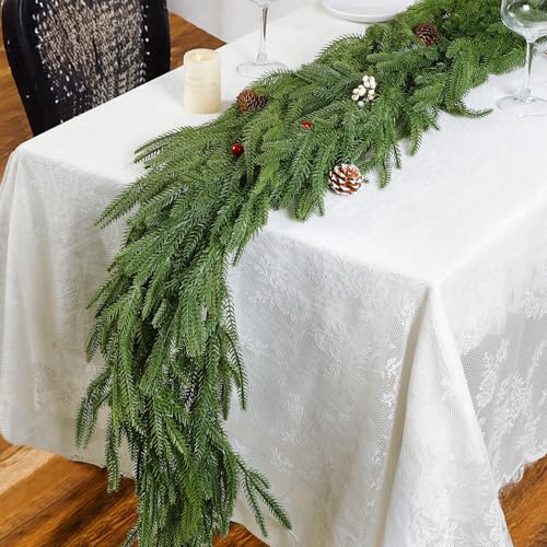 CCTIVED 2,7m Weihnachten Norfolk Kiefer Girlanden Real Touch Winter Kiefer Girlande Künstliche Künstliche Grün Girlande für Kaminsims, Treppengeländer, Tisch, Wand, Outdoor Weihnachtsdekoration CCTIVED 2,7m Weihnachten Norfolk Kiefer Girlanden Real Touch Winter Kiefer Girlande Künstliche Künstliche Grün Girlande für Kaminsims, Treppengeländer, Tisch, Wand, Outdoor Weihnachtsdekoration von CCTIVED