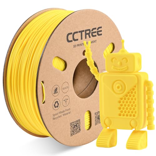 CCTREE ABS+ Filament 1.75mm, Dimensional Accuracy +/- 0.03mm, 1KG Spool (2.2 LBS), Strong, Durable, Heat Resistance, Excellent Toughness 3D Drucker Filament ABS Plus, Gelb von CCTREE