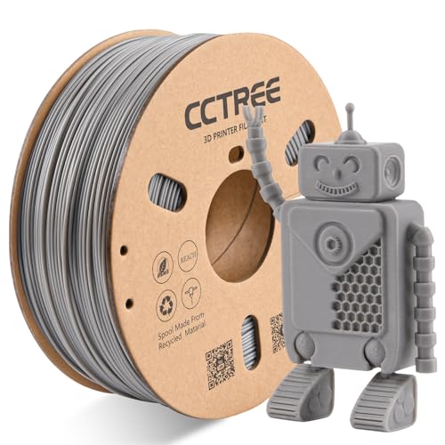 CCTREE ABS+ Filament 1.75mm, Dimensional Accuracy +/- 0.03mm, 1KG Spool (2.2 LBS), Strong, Durable, Heat Resistance, Excellent Toughness 3D Drucker Filament ABS Plus, Grau von CCTREE