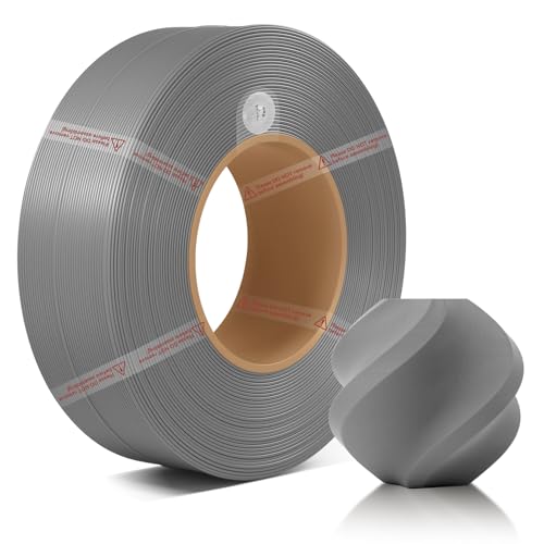 CCTREE Bamboo Original X1 PLA Basic Refill Filament 1.75MM High Toughness&High Speed, Easy Printing with RFID für Bambu Lab A1/X1/P1 AMS 1KG +/- 0.03mm (Without Spool) (Grau 10103) von CCTREE