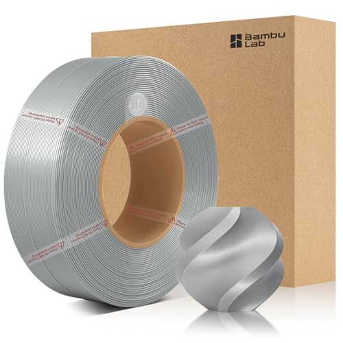 CCTREE Bamboo Original X1 PLA Basic Refill Filament 1.75MM High Toughness&High Speed, Easy Printing with RFID für Bambu Lab A1/X1/P1 AMS 1KG +/- 0.03mm (Without Spool) (Silber 10102) von CCTREE