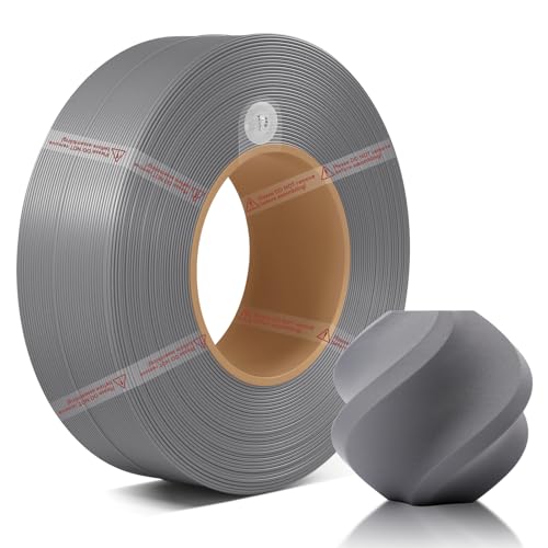 CCTREE Bamboo Original X1 PLA Matte Refill Filament 1.75MM High Toughness&High Speed, Easy Printing with RFID für Bambu Lab A1/X1/P1 AMS 1KG +/- 0.03mm (Without Spool) (Aschgrau 11102) von CCTREE