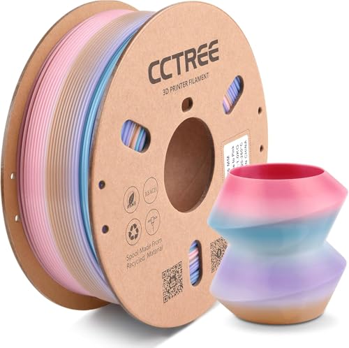 CCTREE PETG 3D Drucker Filament 1.75mm, 1kg Spool, Good Layer Adhesion High Toughness Gradient Color PETG Filament, Dimensional Accuracy +/- 0.03mm, Farbverlauf lila bis rosa CCTREE PETG 3D Drucker Filament 1.75mm, 1kg Spool, Good Layer Adhesion High Toughness Gradient Color PETG Filament, Dimensional Accuracy +/- 0.03mm, Farbverlauf lila bis rosa von CCTREE
