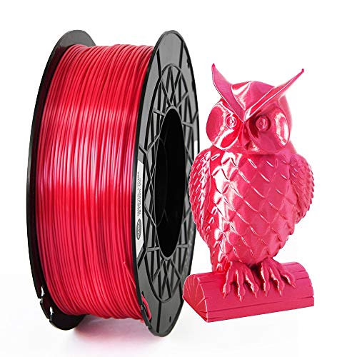 CCTREE PLA Silk Filament 1.75mm, Smooth Shiny Silky Surface 3D Printer Filament, Dimensional Accuracy +/- 0.03 mm, 1KG Spool (2.2 lbs), Fit for Most FDM 3D Printers, Silk Red von CCTREE