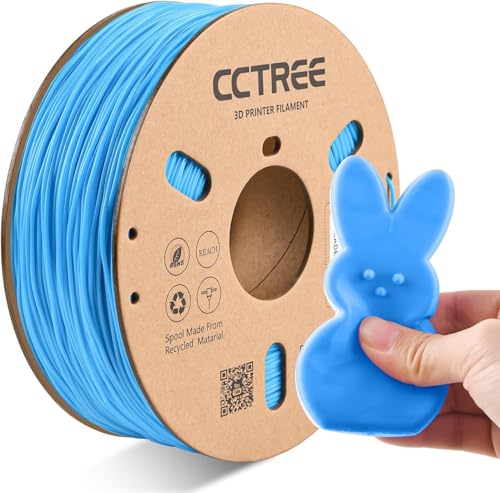 CCTREE TPU Filament 1.75mm, Flexible Soft Shore 95A Hardness 3D Printer Filament, Dimensional Accuracy +/- 0.03 mm, 1KG Spool (2.2 lbs), Himmelblau von CCTREE