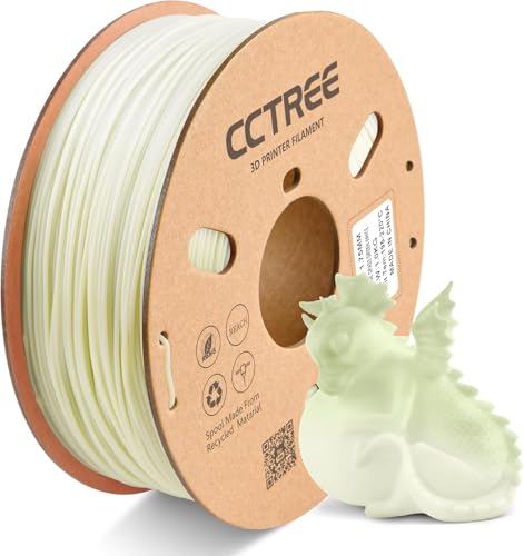 CCTREE Temperature Color Change PLA+ Filament 1.75mm, Grass Green to White 3D Printer Filament PLA Plus, Accuracy +/- 0.03 mm, 1KG Spool (2.2 lbs), Geeignet für die meisten FDM 3D Drucker von CCTREE