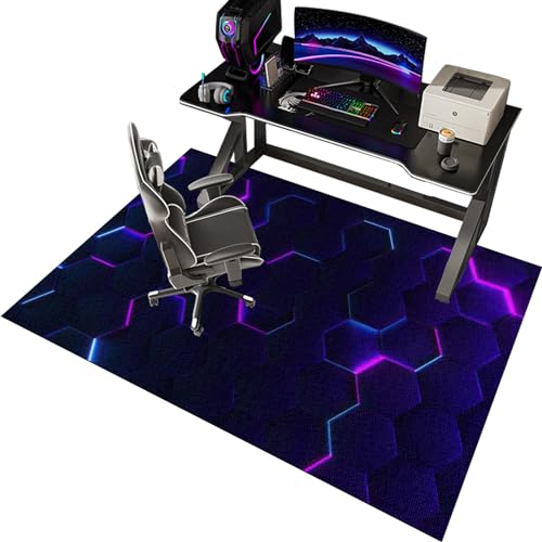 CCTSA 120 x 140 cm Bodenschutzmatte für Hartböden - Gaming Teppich Stuhlunterlage - Schreibtischstuhl Unterlage - Boden schutzmatten Gaming - Teppich bürostuhl geeignet für Laminat Parkett Fliesen von CCTSA