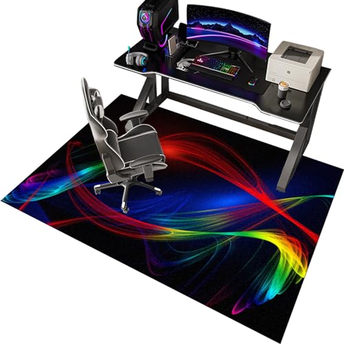 CCTSA 120 x 140 cm Bodenschutzmatte für Hartböden - Gaming Teppich Stuhlunterlage - Schreibtischstuhl Unterlage - Boden schutzmatten Gaming - Teppich bürostuhl geeignet für Laminat Parkett Fliesen von CCTSA