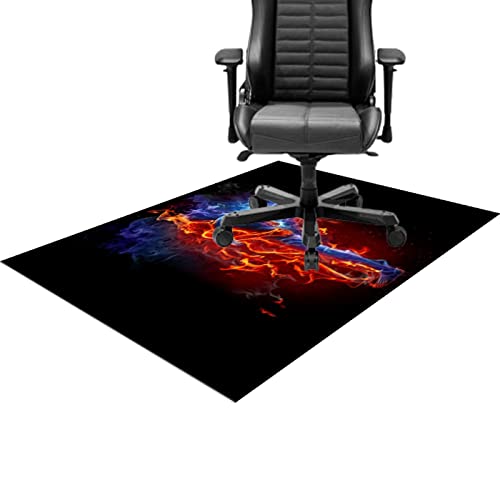 CCTSA Bodenschutzmatte Gaming Bürostuhl Stuhlmatten Boden Gaming Bodenmatte Gaming Teppich mit Rutschfester Unterlage Kratzfest Stuhl Unterlage Waschbar Chairmat 90x140CM von CCTSA