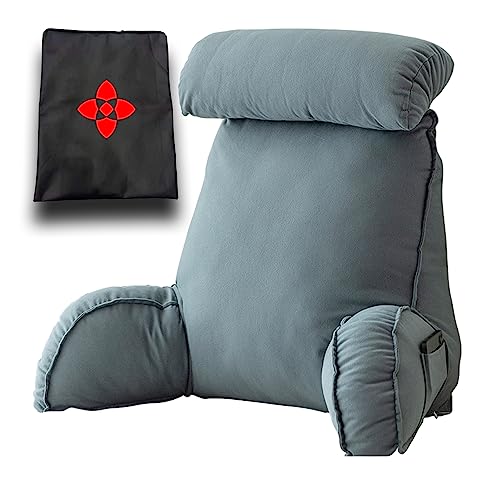 Comfort Reading Pillow, Washable Cover, Back Cushion with Armrests, Back Pillow with Handle, Cuddle Cushion, Lumbar Support Cushion, ideal as a Back Support 75×40×58cm(with headrest)& Bag von CCTSA