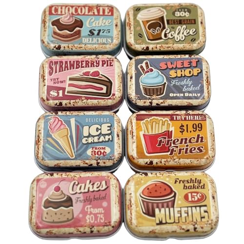 CCUUHJ Mini-Butter-Dessertdose, Schmuck-Organizer, Aufbewahrungsbox, dekorative Boxen, Vintage, kleine Metalldosen mit Scharnierdeckel, tragbare Box, Behälter, kleines Aufbewahrungs-Set, 6 x 4 x 2,5 von CCUUHJ