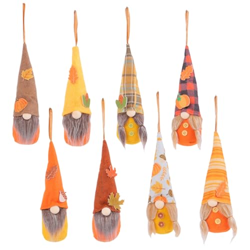 CCUUHJ Herbstdeko Wichtel, 8 Stück Herbst Dekoration Wichtel Figuren, Herbst Deko Wichtel Puppen mit Sonnenblume, Innen Figuren Handgefertigt für Thanksgiving und Dekoration (Orange) von CCUUHJ