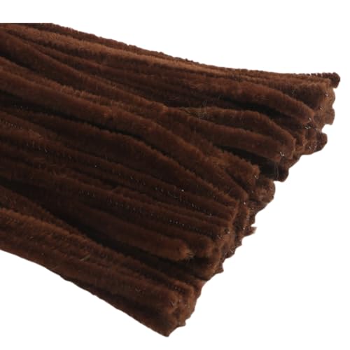 Pfeifenreiniger zum Basteln 100 Stück Chenilledraht Pfeifenputzer Lang 30 cm X 6mm Pipe Cleaner Basteln für DIY Handwerksprojekte (Braun) von CCUUHJ