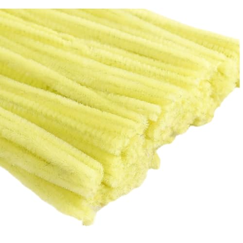 Pfeifenreiniger zum Basteln 100 Stück Chenilledraht Pfeifenputzer Lang 30 cm X 6mm Pipe Cleaner Basteln für DIY Handwerksprojekte (Gelb) von CCUUHJ