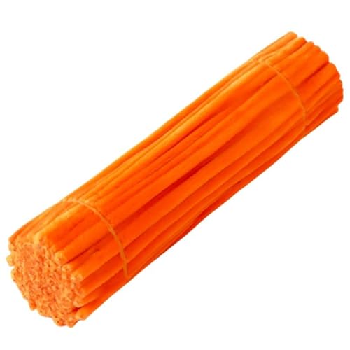 Pfeifenreiniger zum Basteln 100 Stück Chenilledraht Pfeifenputzer Lang 30 cm X 6mm Pipe Cleaner Basteln für DIY Handwerksprojekte (Orange) von CCUUHJ