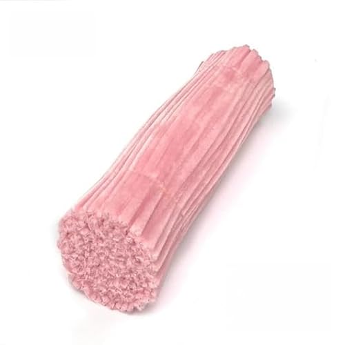 Pfeifenreiniger zum Basteln 100 Stück Chenilledraht Pfeifenputzer Lang 30 cm X 6mm Pipe Cleaner Basteln für DIY Handwerksprojekte (Rosa) von CCUUHJ