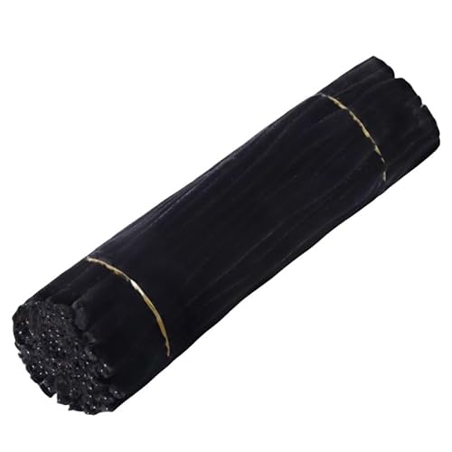 Pfeifenreiniger zum Basteln 100 Stück Chenilledraht Pfeifenputzer Lang 30 cm X 6mm Pipe Cleaner Basteln für DIY Handwerksprojekte (Schwarz) von CCUUHJ