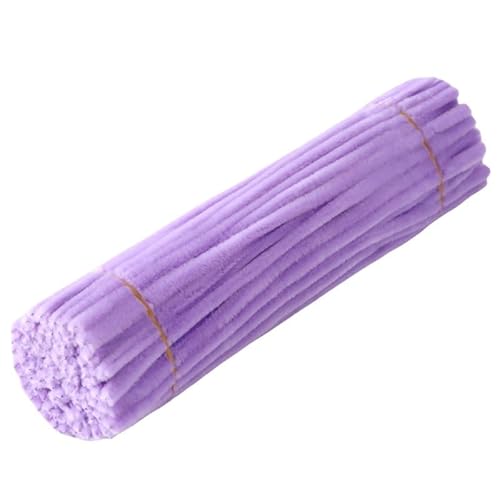 Pfeifenreiniger zum Basteln 100 Stück Chenilledraht Pfeifenputzer Lang 30 cm X 6mm Pipe Cleaner Basteln für DIY Handwerksprojekte (Violett) von CCUUHJ
