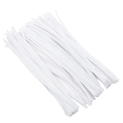 Pfeifenreiniger zum Basteln 100 Stück Chenilledraht Pfeifenputzer Lang 30 cm X 6mm Pipe Cleaner Basteln für DIY Handwerksprojekte (Weiß) von CCUUHJ