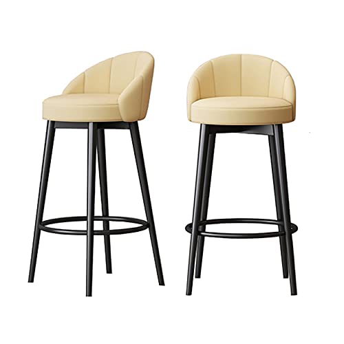 CCVAYE Stühle Barhocker, Moderne Samt-Barhocker, 2er-Set, Elegante gepolsterte Barhocker mit Rückenlehne und Fußstütze, hohe Stühle mit schwarzem Metall L von CCVAYE