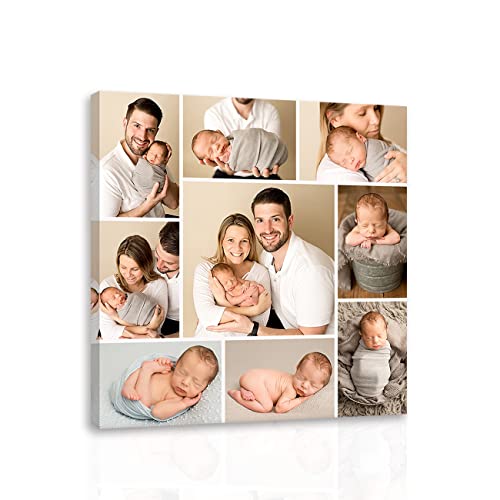 CCWACPP Benutzerdefinierte Collage Fotowandbilder Personalisierte Leinwanddrucke mit Ihren Fotos Individuelle Wanddekoration 25x25 cm von CCWACPP