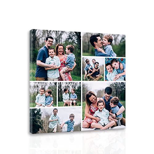 CCWACPP Benutzerdefinierte Leinwanddrucke mit Ihrem Foto Personalisierte Wandbilder Collage Multi Fotos auf Leinwand Individuelle Wanddekoration 30x30 cm von CCWACPP